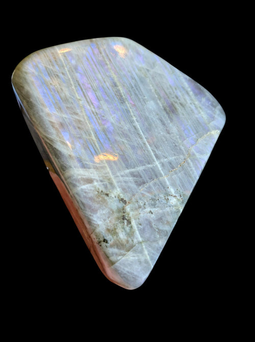 Labradorite Crystal Wedge: Shimmering, Displayable Stone