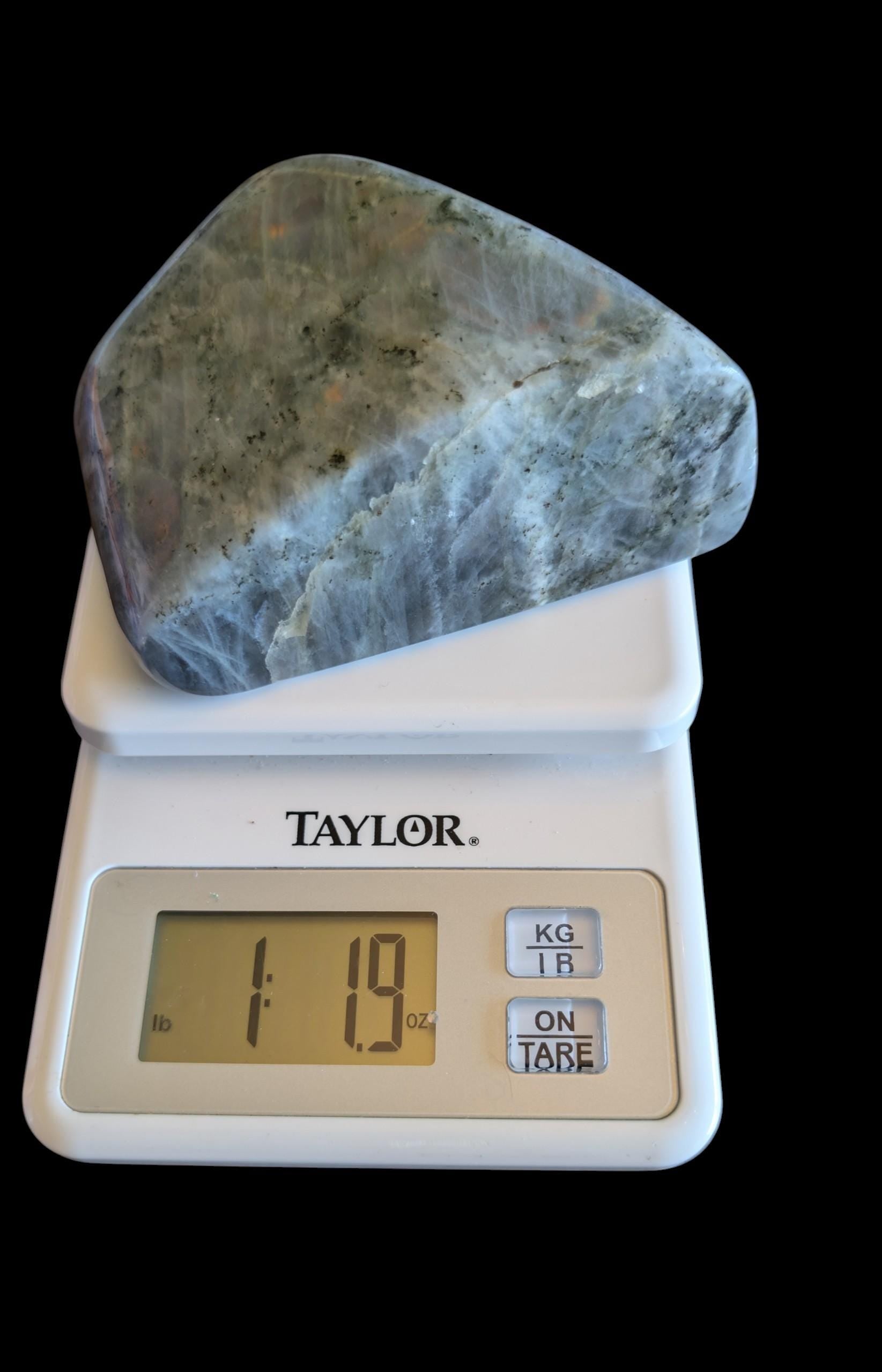 Labradorite Crystal Wedge: Shimmering, Displayable Stone