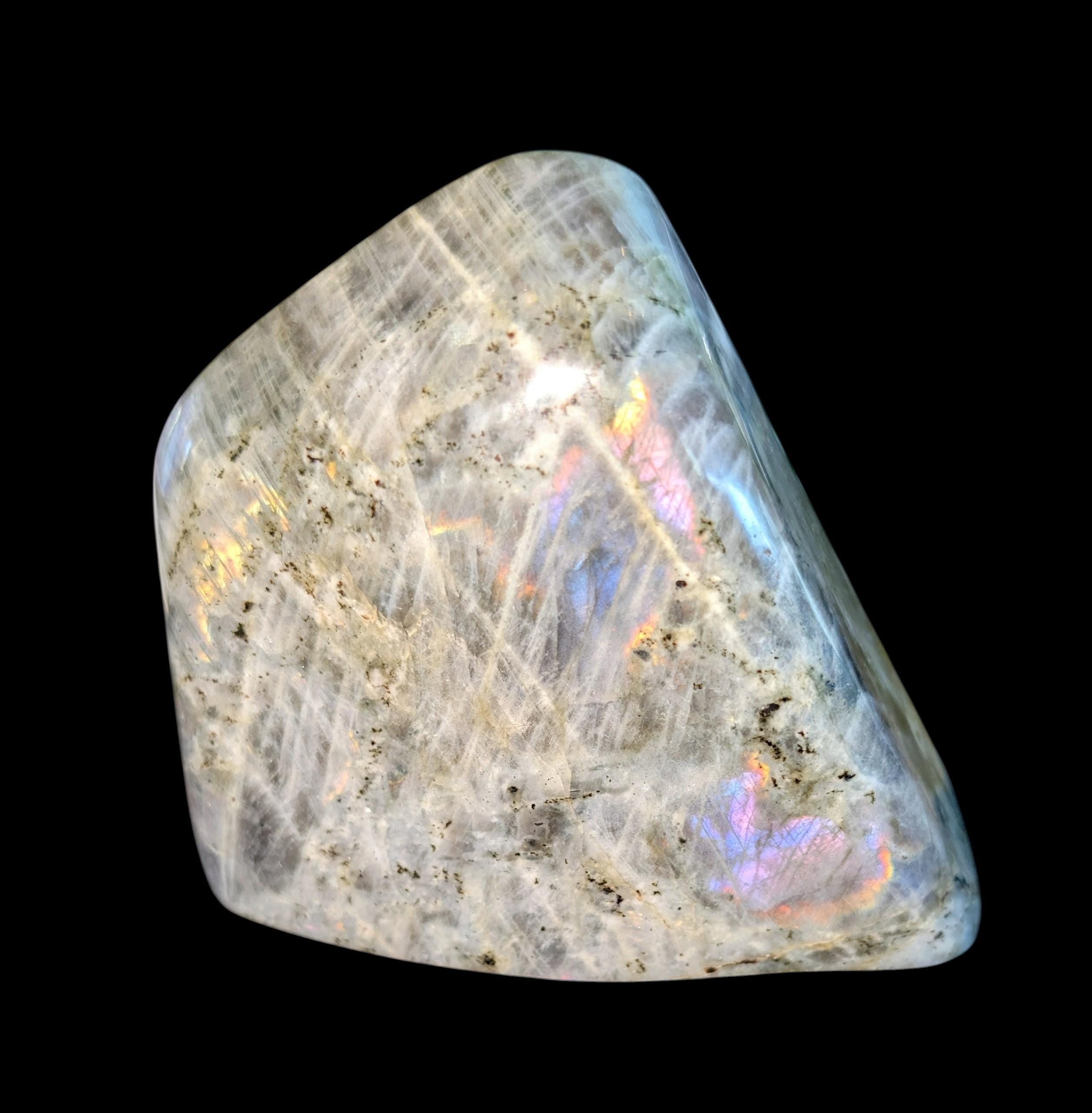 Labradorite Crystal Wedge: Shimmering, Displayable Stone